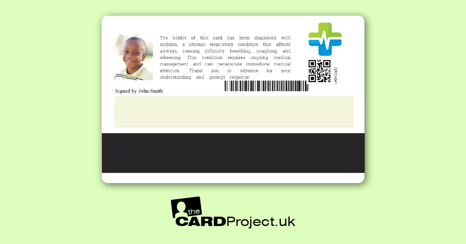 Asthma Premium Medical ID Card  (REAR)